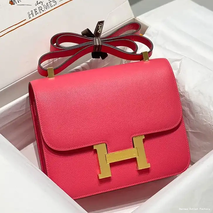 Epsom Leather Bag Gold Constance Rose In Hardware Hermes 0417